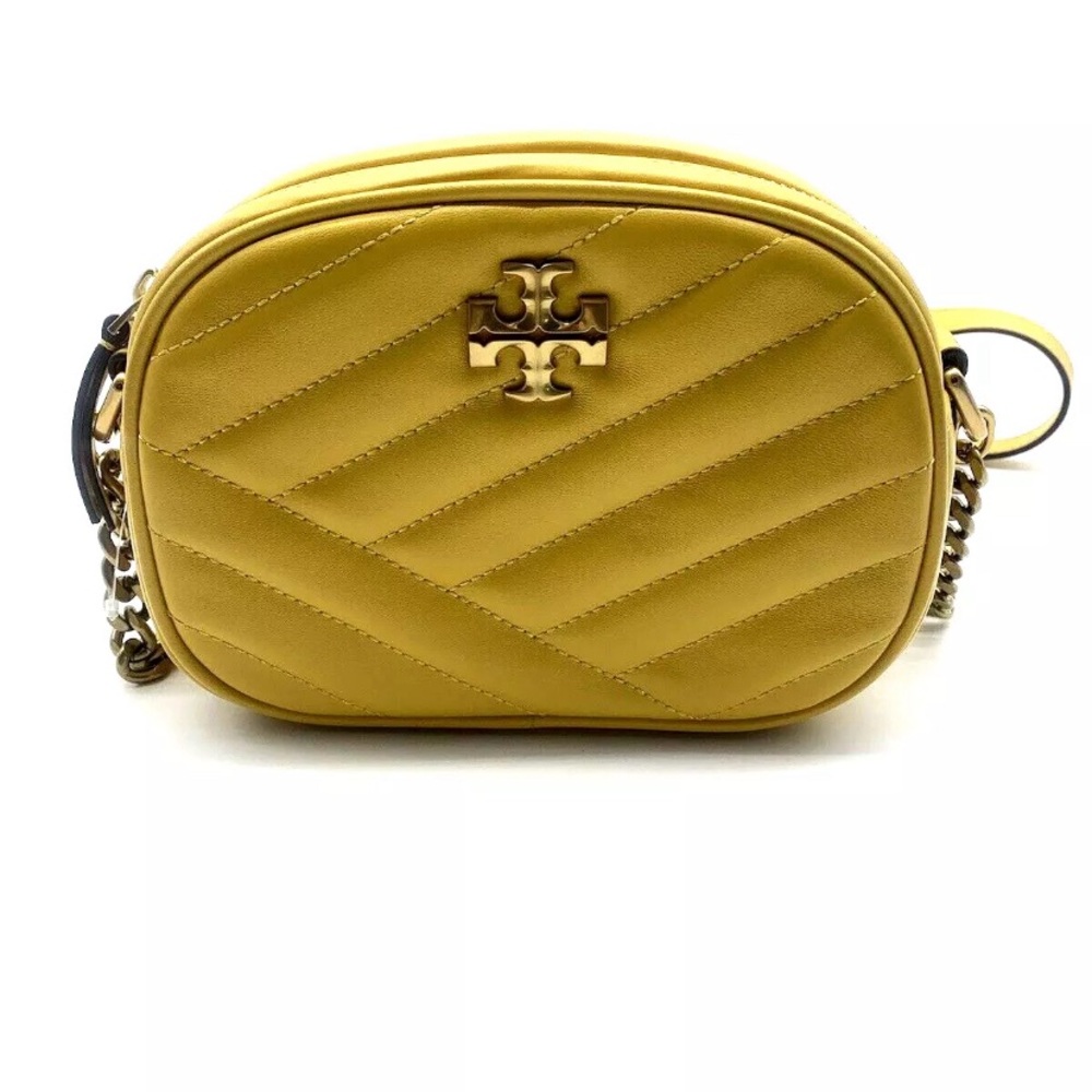 Tory Burch Kira Small Chevron Camera Bag In Golden sunset